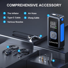 Tire Inflator Portable Air Compressor, 150PSI 3X Fast Portable Tire Air Pump With Digital Pressure Gauge, Tire Inflator With LED Light For Car, Bicycle, Motorcycle, Ball