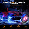 16 Pods RGB LED Rock Lights for Trucks Jeep Pickup Golf Cart Offroad RV UTV ATV SUV, Waterproof Multicolor Underglow Kit for Cars with APP Music Mode, Vehicle Underbody Light Underneath Accent 12-18V